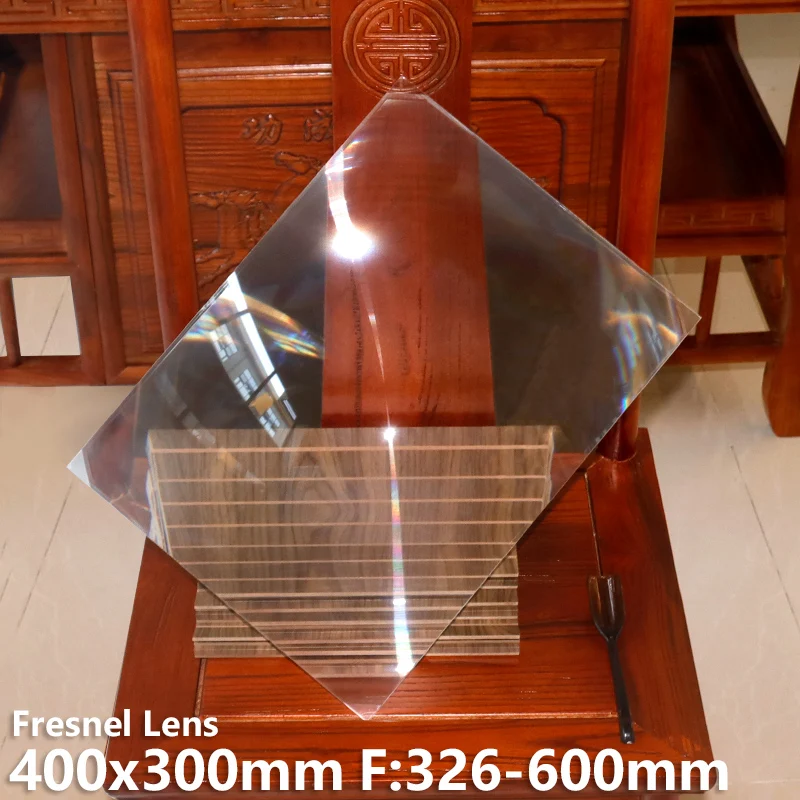 Fresnel lens 400x300mm F326mm large size 19.7" 3 focal lengths Solar ...