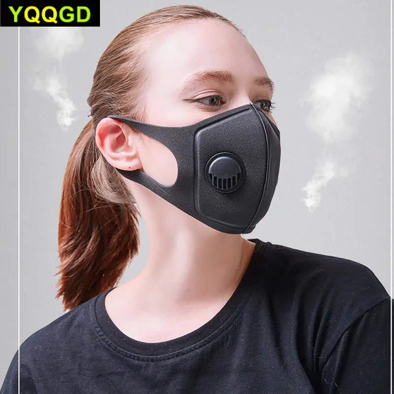 

Mask PM2.5 Face Masks Washable and Reusable Mouth Cover Respirator Safety Mask with Breath Valve Made for Men Women