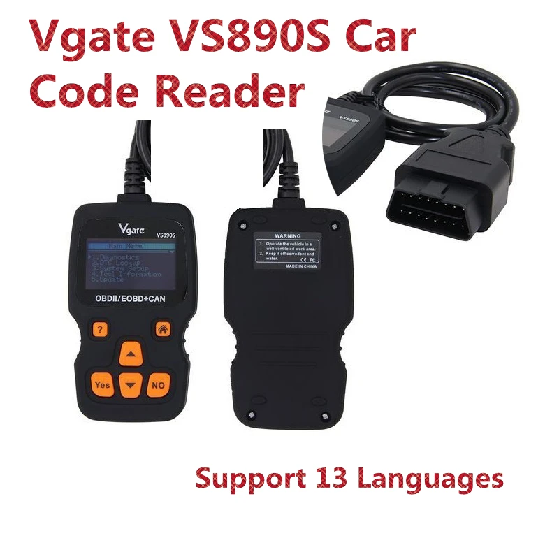 Vgate VS890S автомобильный кодовый считыватель поддержка мультиязычных автомобилей анализатор ODB2 EOBD JOBD автомобильный диагностический сканер VS-890s