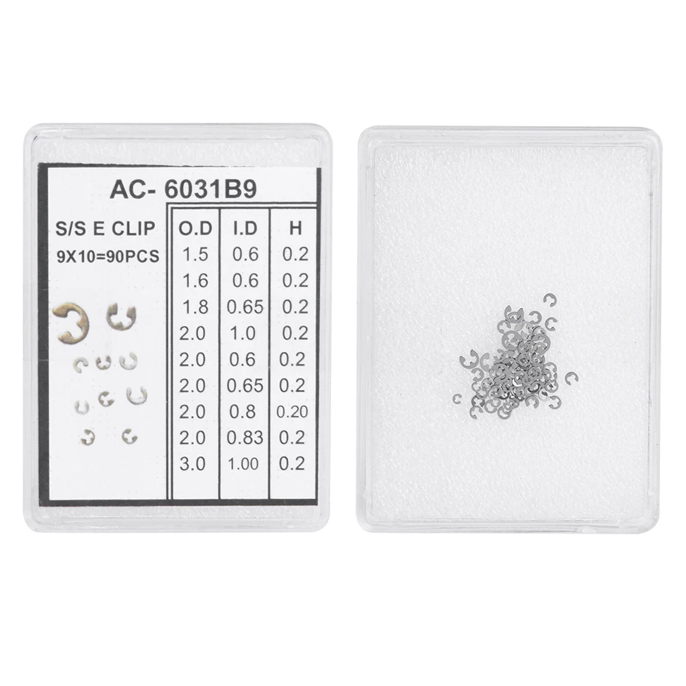 90 шт. 9 размеров часы с хронографом Толкатель кнопки пружинным зажимом C E зажим