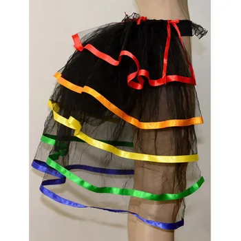 

Female Sexy Novelty Dance Skirts Tulle Mesh Red Irregular Women Clubwear Clothing Jupe Pettiskirt Saias