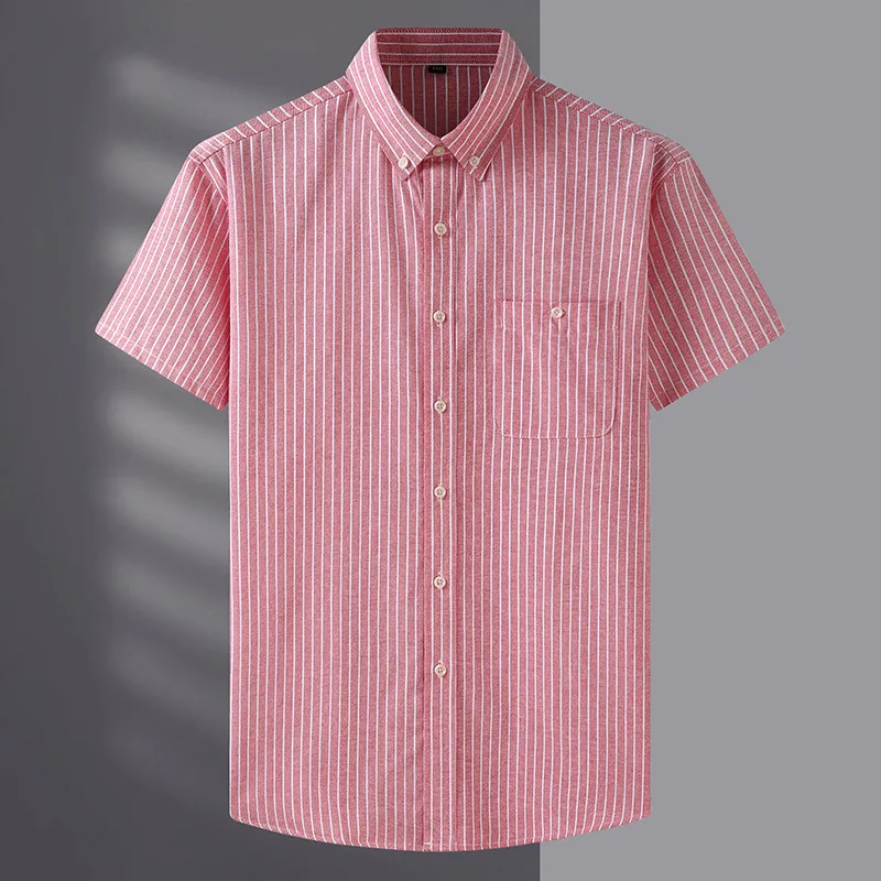 10XL 8XL 7XL Men's Loose Shirt Plus Size Summer Short Sleeve Fashion Stripes Business Work Casual Shirt men casual shirt