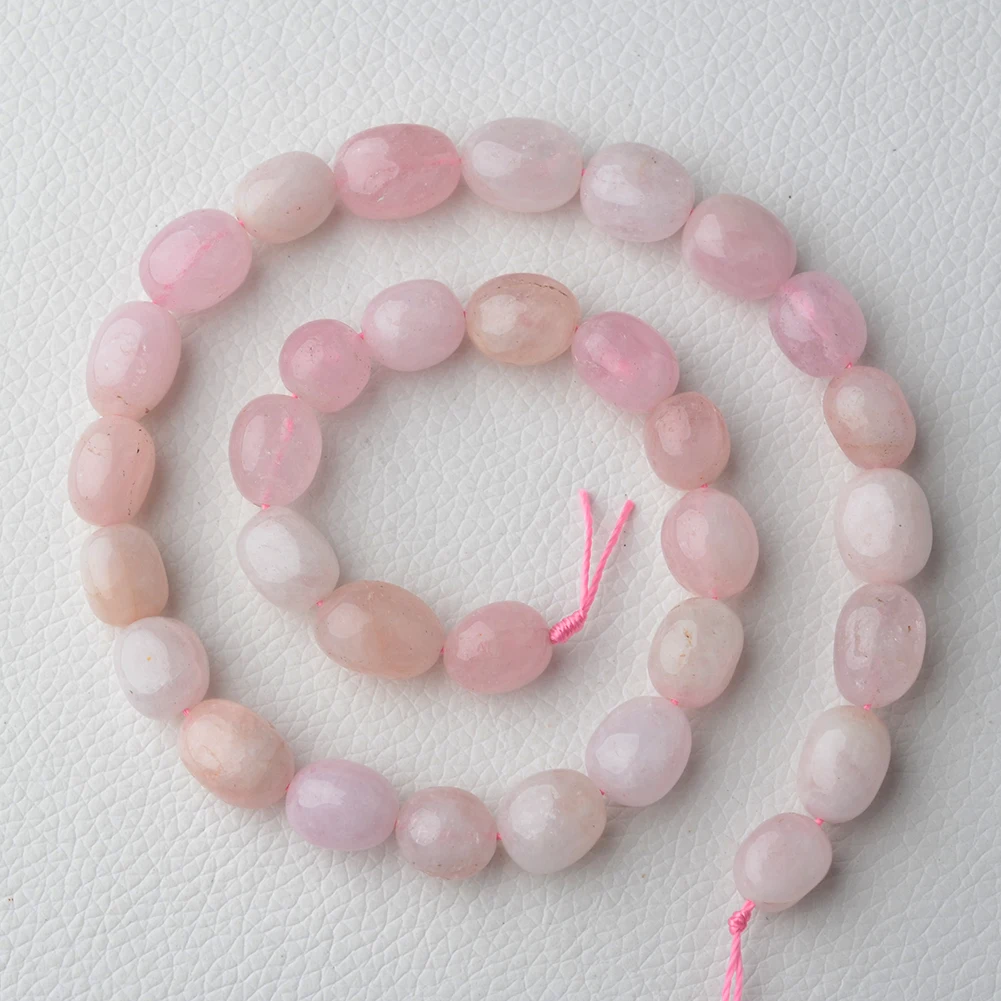 1 Strand Natural Genuine Pink Beryl Morganite Nugget Free Form Fillet Irregular Pebble DIY Necklaces Bracetls Beads 15