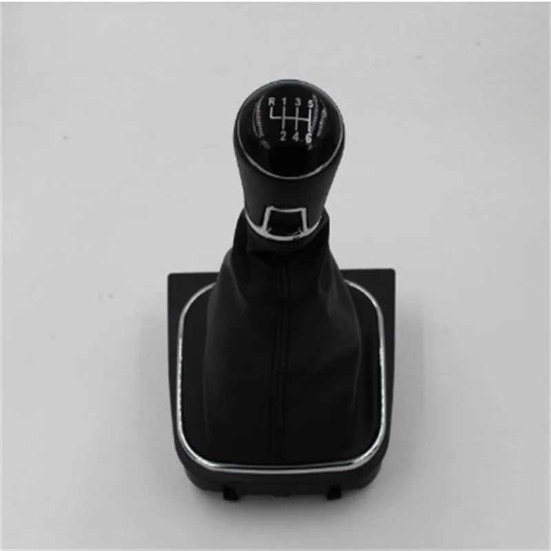 MT ручка переключения передач для Volkswagen VW Golf 5 6 Golf5 Golf6 рычаг переключения передач Ручка кожаный Gaitor Boot база рамка ручка - Название цвета: 6Speed Black Sttitch