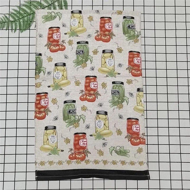 1Pc 41x64cm Cotton Tea Towel Dish Cleaning Cloth Colorful Printed Napkins Cooking Tools Kitchen Towels