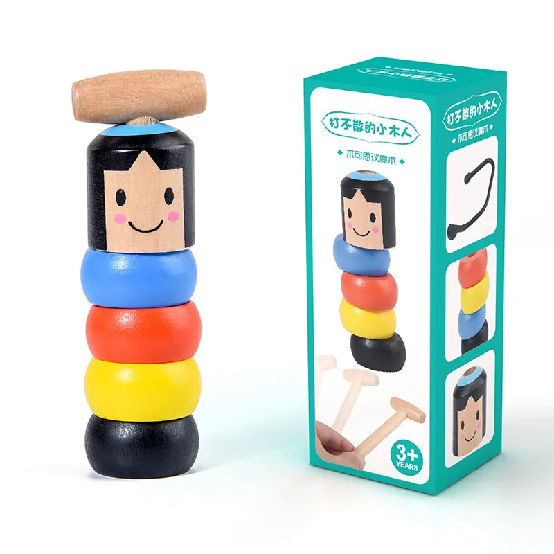 

1set Immortal Daruma Unbreakable Wooden Man Magic Toy Magic Tricks Close Up Stage Magic Props Comedy Mentalism Fun Toy Accessory