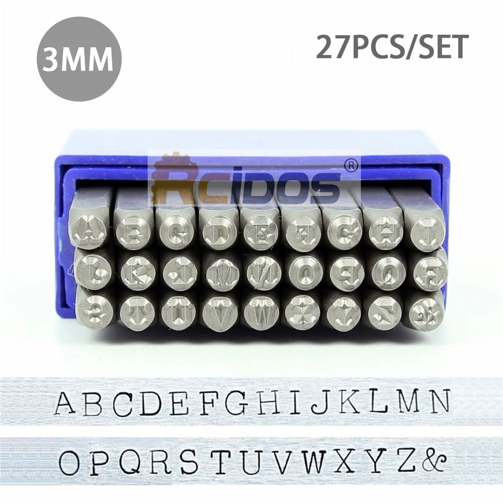 RCIDOS PD 3mm/27pcs/set Handwritten script lowercase Letter Metal Stamp
