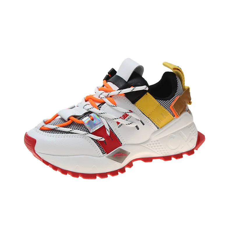 

2020 Autumn New Women's Tide Color-block Thick-soled Sneakers Low-top Lace-up Female New Shallow Mouth Casual Shoes W22-83