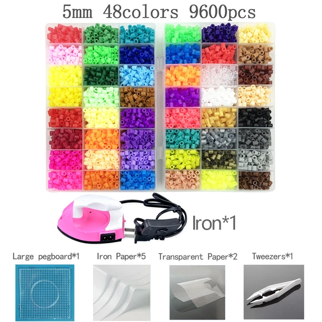 48 Colors 5mm Fuse Beads Kit Melting Bead Toy Pixel Art Puzzle DIY 3D  Puzzles Crafts Making Handmade Gift Kids Ironing Beads Set - AliExpress