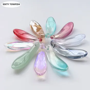 

12 Pieces/lot 9x26mm Multi Gradient Color Czech Glass Beads With Hole Pendant Jewelry Beads For Handmade DIY Beads Findings