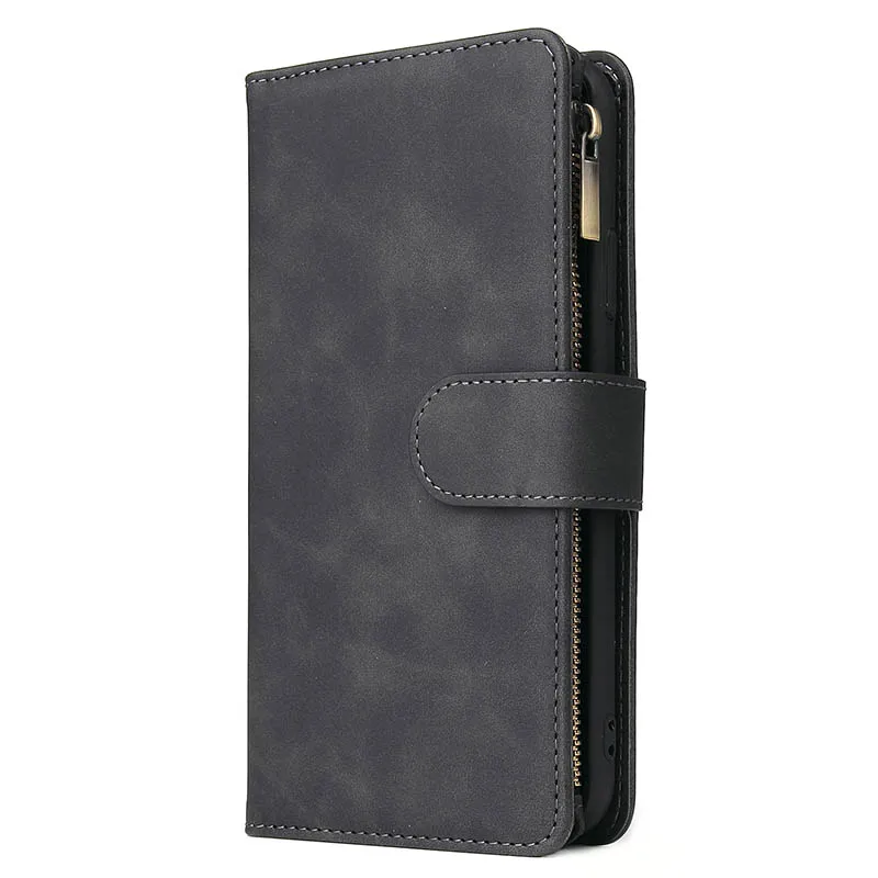 Black Для Funda huawei P smart Plus чехол для телефона роскошный кожаный кошелек с молнией держатель для карт чехол для huawei P30 Honor 20 Lite Shell - Цвет: Black