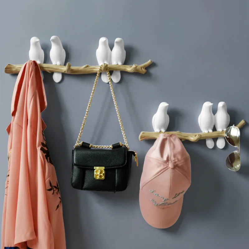

Wall Decorations Home Accessories Living Room Hanger Resin Bird key Bedroom kitchen Clothes Towel Hooks Handbag Holder pf08226