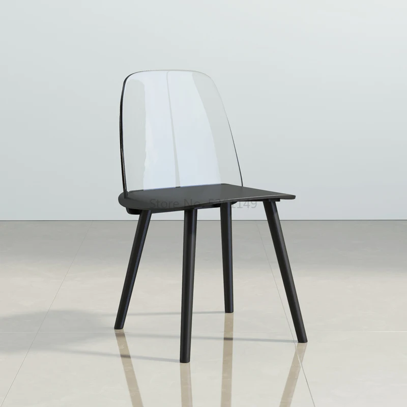 Современный минималистичный обеденный стул в скандинавском стиле, пластиковый задний стул, обеденный стул Ins, сетчатый красный акриловый прозрачный стул, кафе