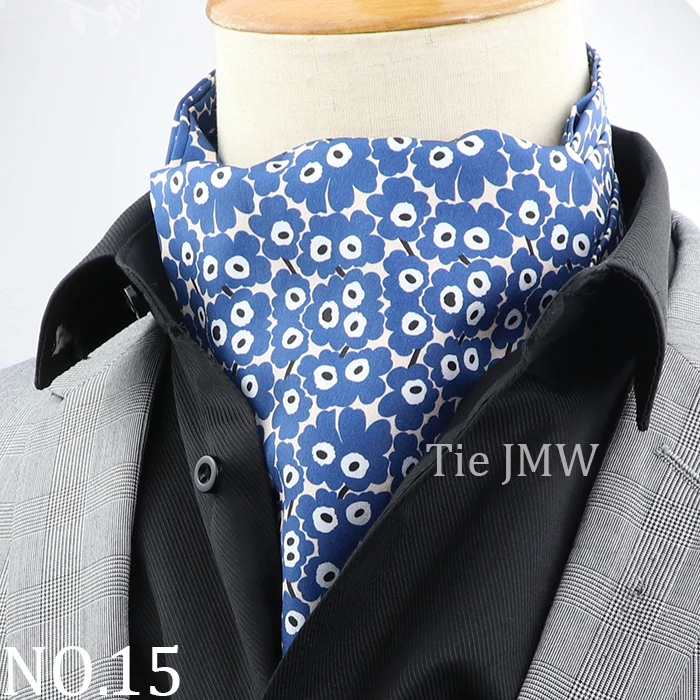 Männer Vintage Floral Paisley Gestreifte Krawatte Formale Hochzeit Krawatte Ascot Scrunch Selbst Britischen Gentleman Polyester Weiche Krawatte Geschenk – Detail 15