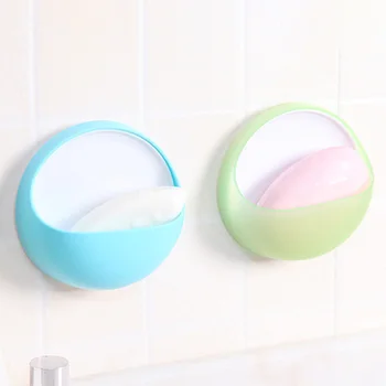 

10x11cm Creative Suction Cup Drain Soap Box Plastic Holder Soap Dish Case Storage Rack Strong Sucker Bathroom Accessories
