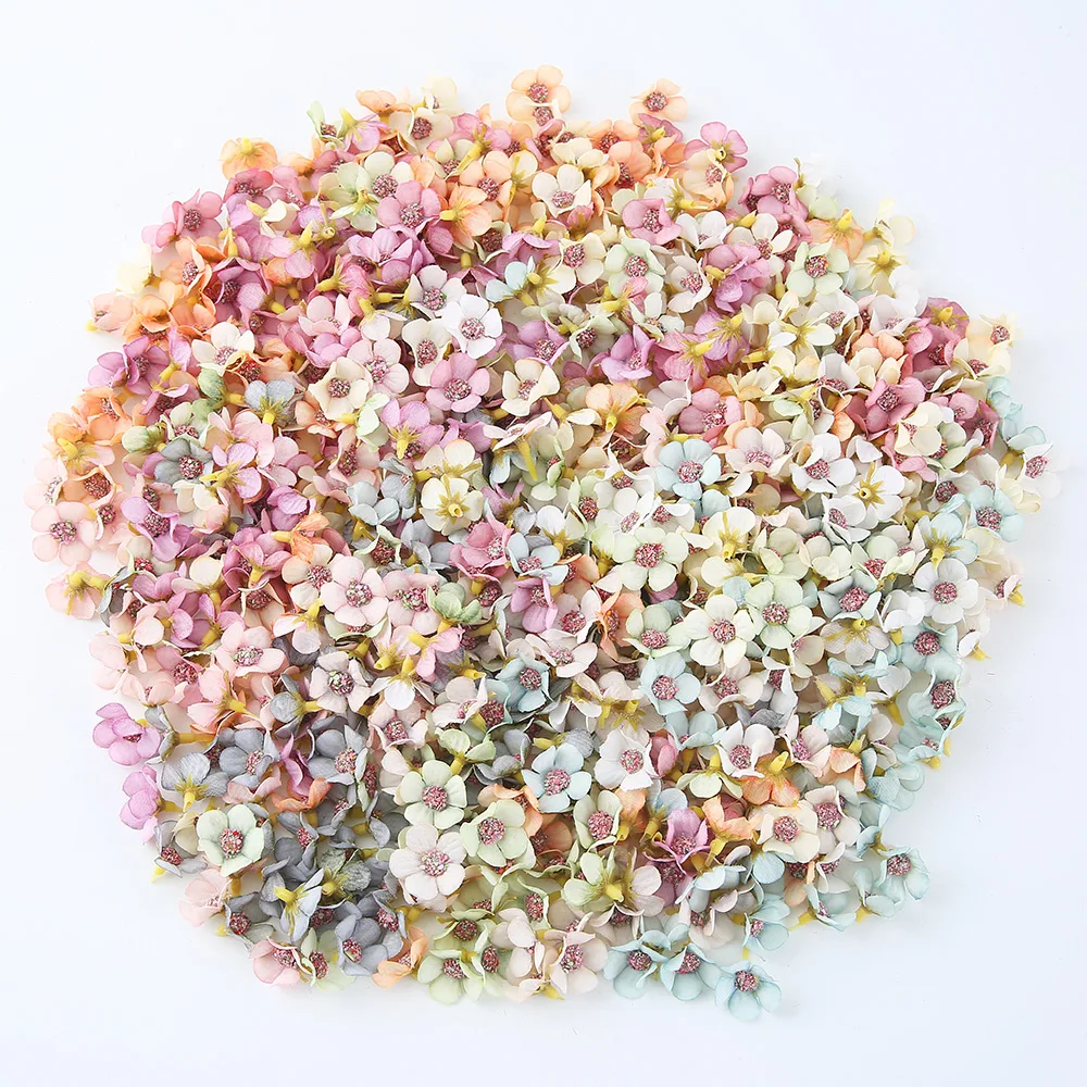 100Pcs Mini Silk Daisy Flower Heads for Crafts and Decorations
