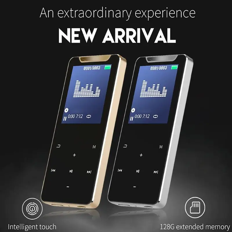 MP4 аудио плеер Горячая прочная Поддержка Радио сигнализация Bluetooth 4,2 1,77 дюймов TFT цветной сенсорный экран fm-радио