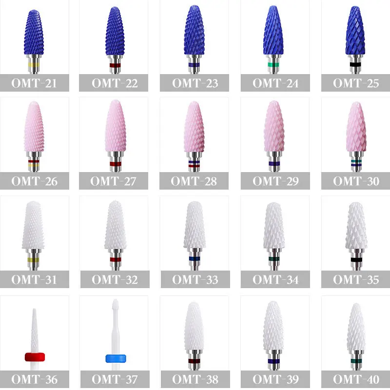 1pcs Mill Ceramic Nail Drill Bits For Electric Manicure Machines Pedicure Nail Art Salon Polish Tools Nail Art Accessories