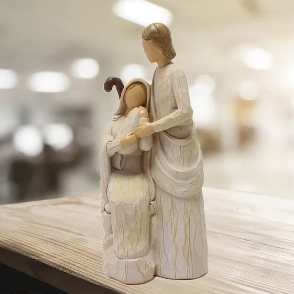 Crèche De Noël En Résine Peinte à La Main - Figurines Sainte Famille Colorées - Décoration Religieuse