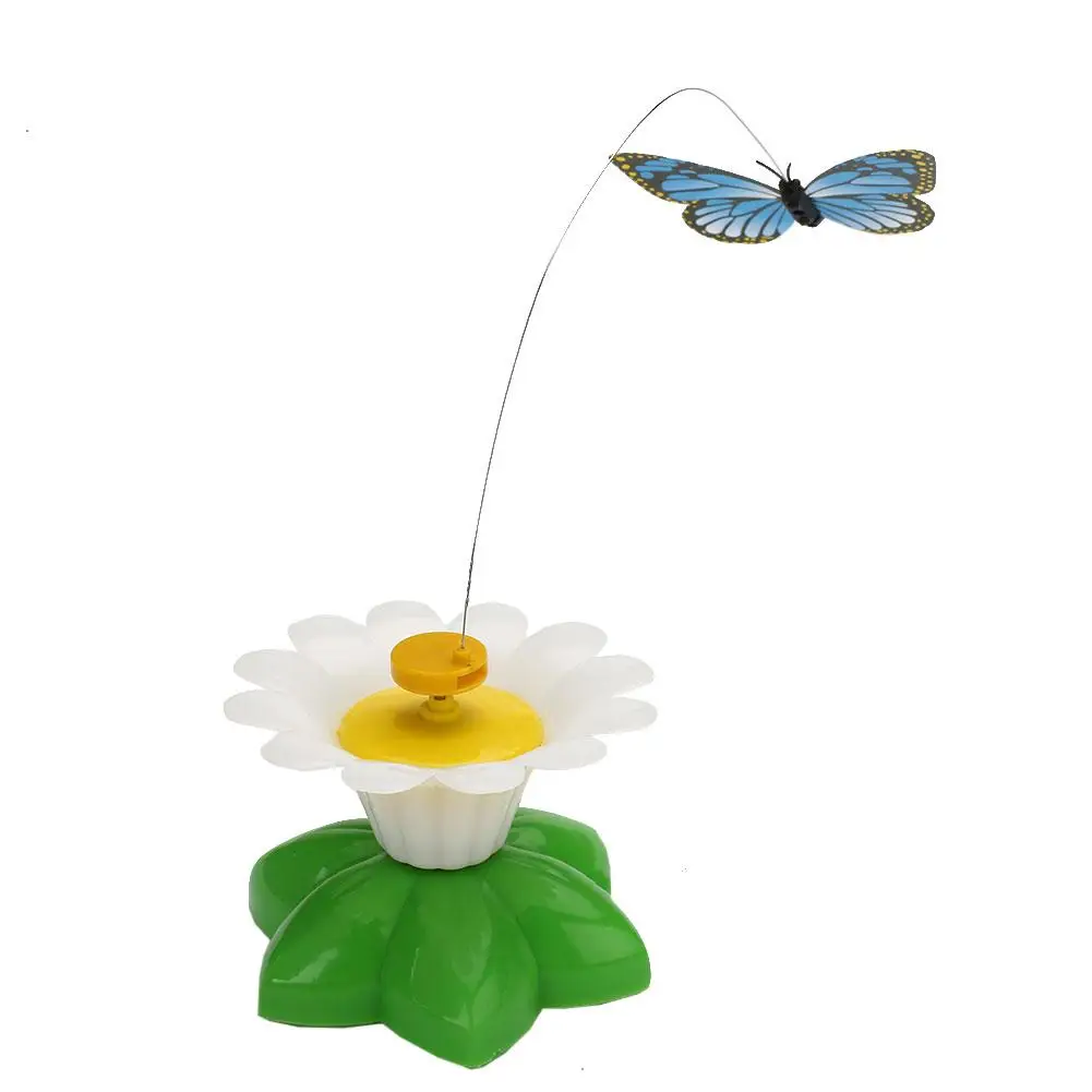 Забавный питомец кошка котенок игрушки электрические вращающиеся бабочка стержень кошка тизер играть игрушки