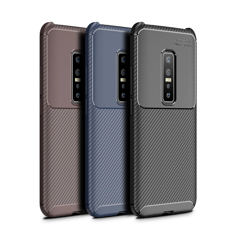 ДЛЯ Vivo V17 Pro Чехол, роскошная деловая задняя крышка из волокнистой кожи для Vivo V17 Pro, чехол, ТПУ, силиконовые аксессуары для телефонов(XS0311