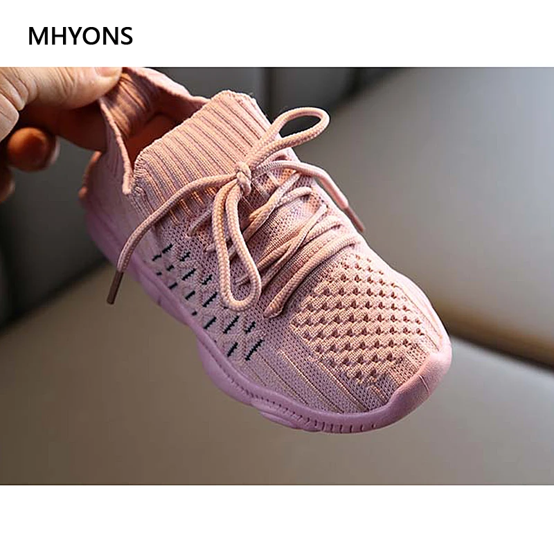 MHYONS/ Модные Повседневные детские кроссовки с сеткой для мальчиков и девочек; Новинка; весенне-Осенняя детская обувь; дышащая Спортивная обувь для малышей