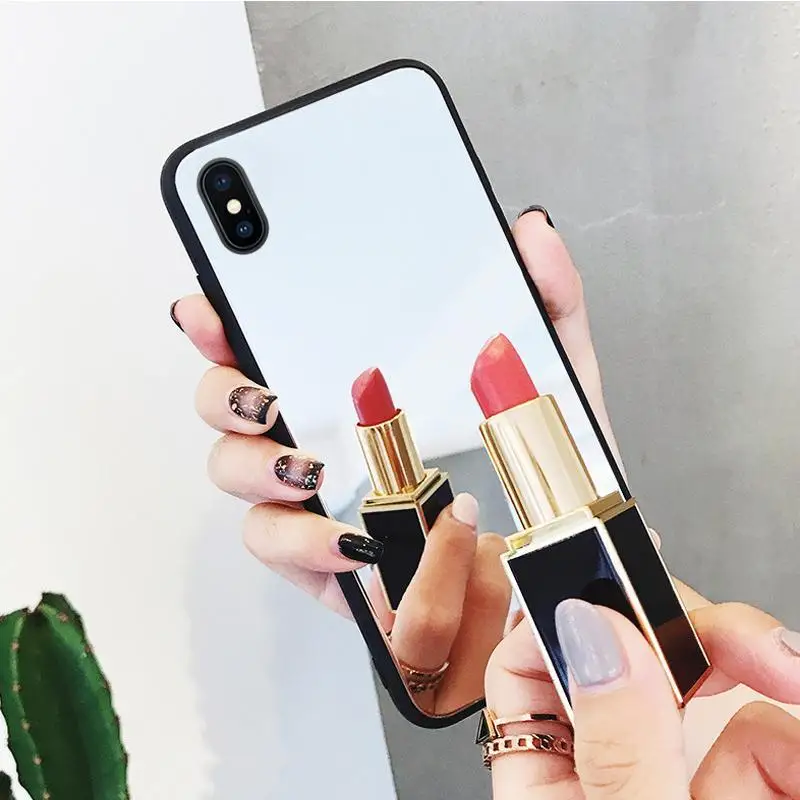 

Makeup Mirror Shell TPU Back Case For Samsung A6 A6plus 2018 note10 9 Galaxy A10 A20 A30 A40 A50 A70 A720 A520 Acrylic Cover