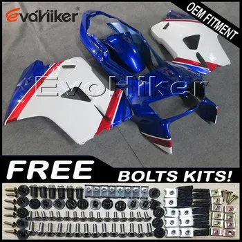 

Custom fairing motorcycle bodywork kit for VFR800 1998-2001 ABS motorcycle panels blue white+gifts
