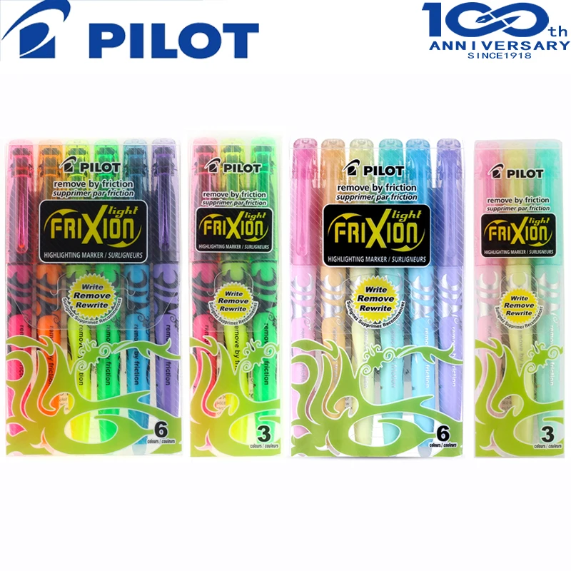 3/6 Colors Set PILOT SW-FL Erasable Highlighter  Light-colored Watercolor Marker Pen 12 Colors Office & School Markers 4 books notebook sticky notes colored tabs colorful markers the pet highlighter tape