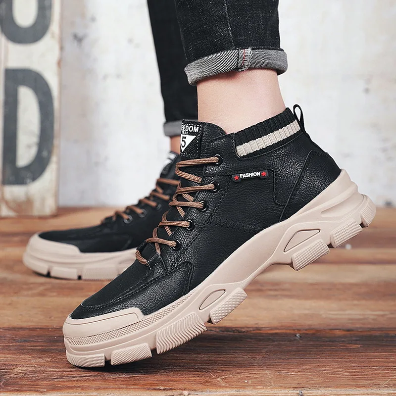 

2019 Korean-style Versatile New Style Mid-top plus Velvet plus Cotton Warm Comfortable Fashion plus Cotton Martin Boots