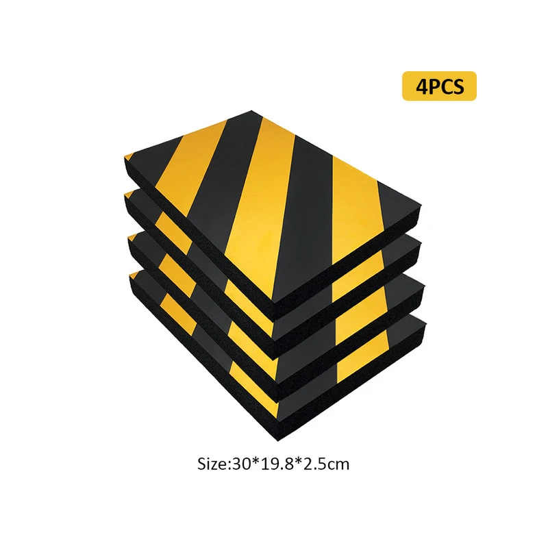 4Pcs of EVA Car Anti-Collision Strips Anti-Scratch Sponge Strips On the Edge of the Door Night Reflective Warning Foam Stickers