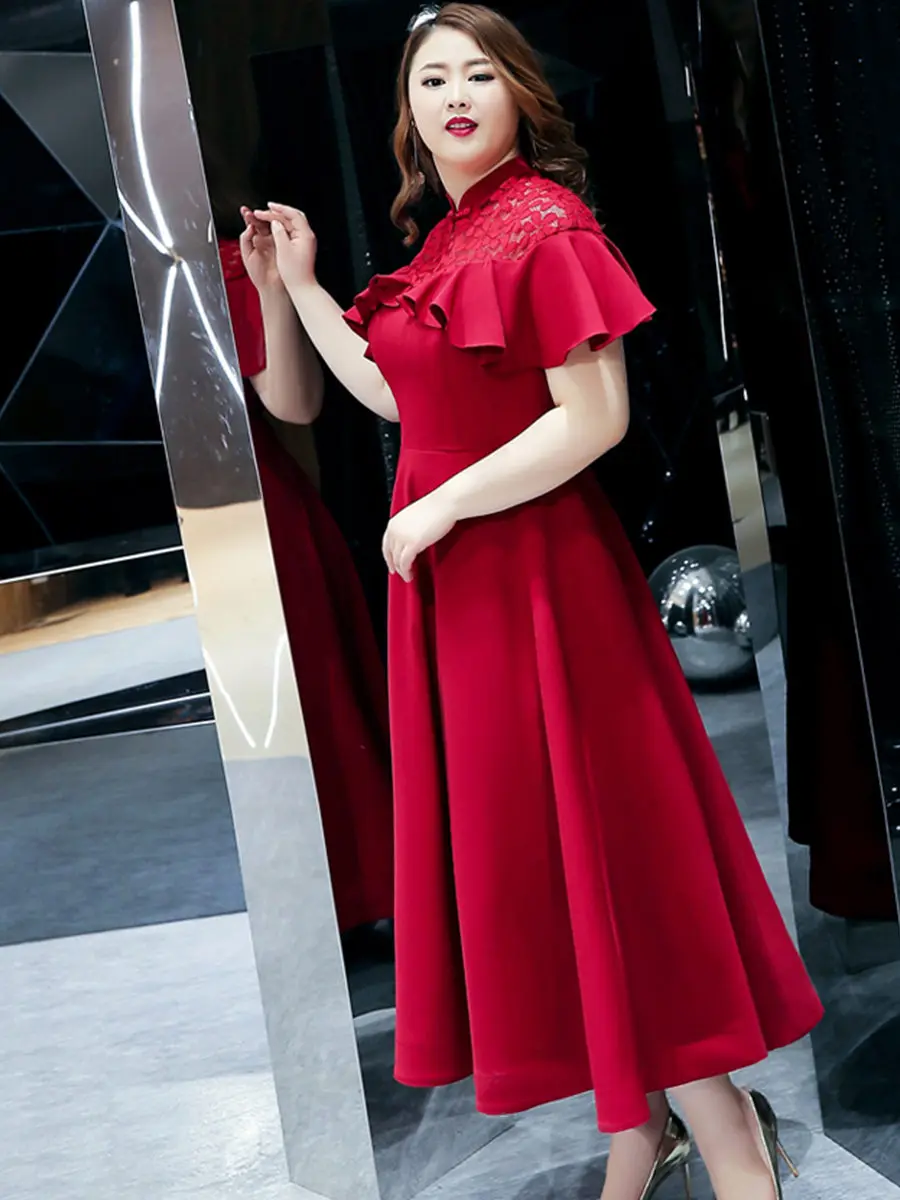 Винтажные платья для выпускного вечера бордовые с оборками Vestidos De Gala T533 размера плюс женские вечерние платья средней длины для выпускного вечера
