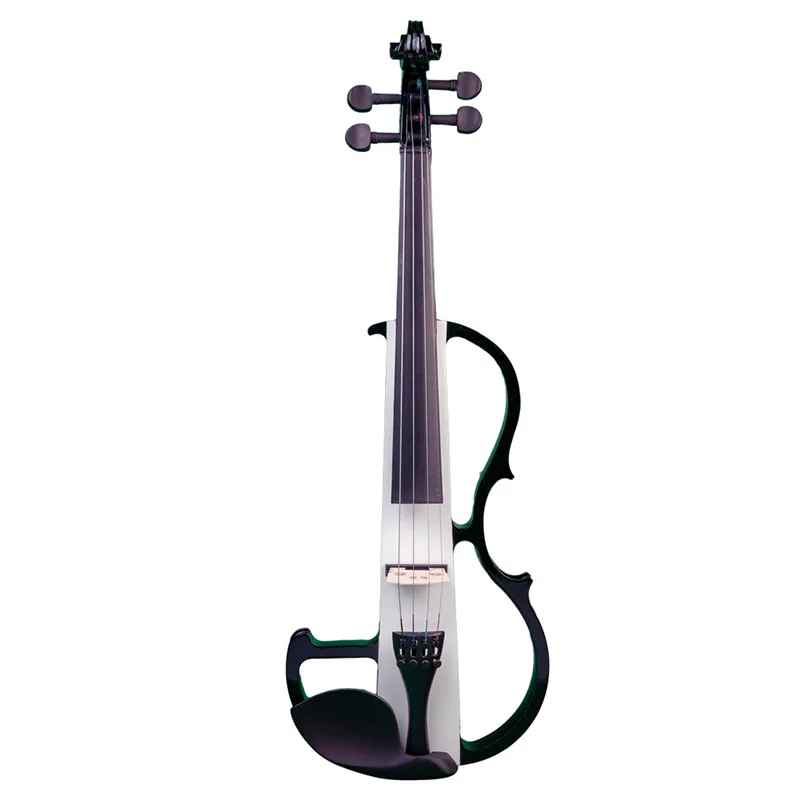 

NAOMI Electric Violin Full Size 4/4 Silent Electric Violin Solid Wood W/ Bow Case Headphone Cable Rosin New Set