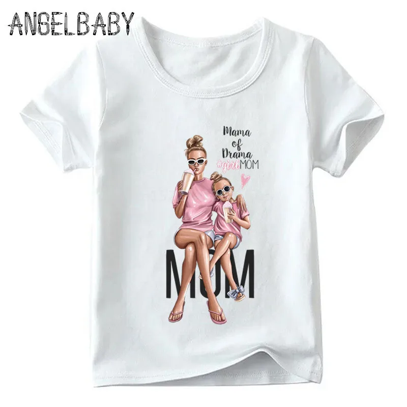 Мамина забота о малышах Семья подходящая друг к другу одежда футболка Для мамы и дочки одежда Vogue супер мама FashionT футболки для детей и Женские Смешные - Цвет: 5281D