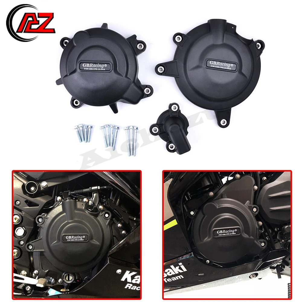 Motorcycle Engine Protection Water Pump Cover Kit Case for GB Racing Kawasaki NINJA 400 2018-2019