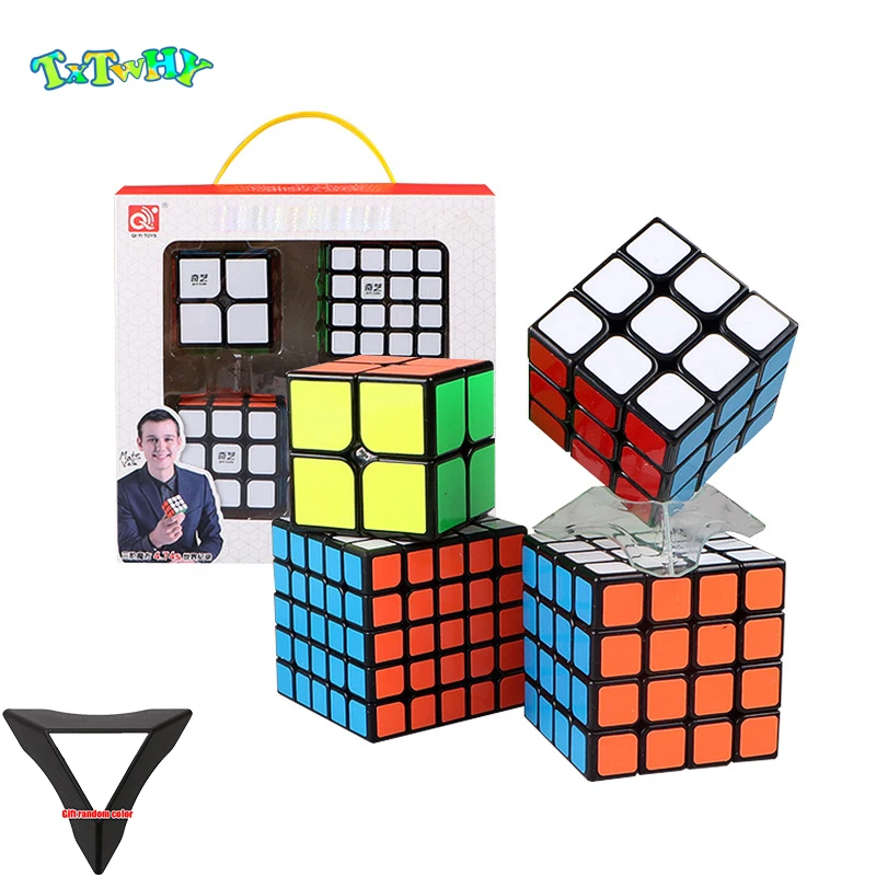 

Qiyi magic Cube Set 2x2 3x3 4x4 5x5 Competition Magic Cube Set 4pcs Cubing Classroom Speed Cubes Puzzles Toys For Children