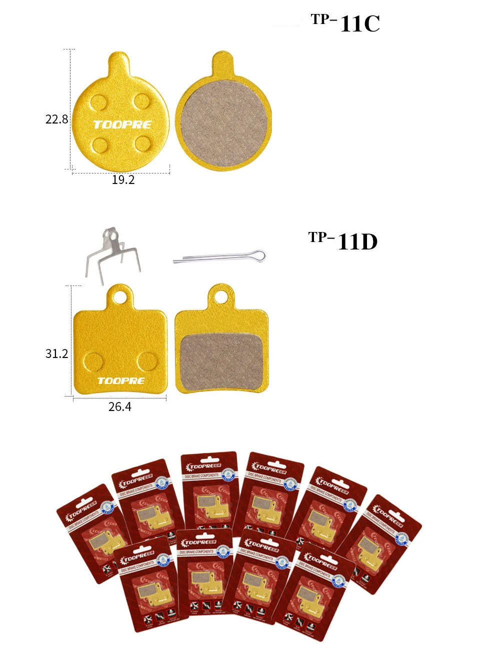 1 Pair/2pcs Mountain Bike Cycling Metal Disc Brake Pads All Metal Oil Disc Brake Bicycle Parts