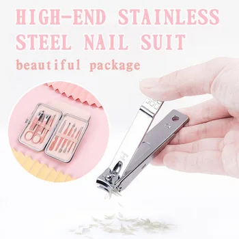 

7/10/12/16/18 Pieces Rose Gold Stainless Steel Nail Clipper Set Professional Stainless Nail Scissors Family Foot Hand Care Set