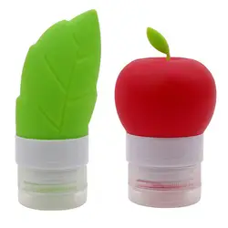 Милый лист в форме яблока герметичные бутылки для путешествий жидкие туалетные принадлежности высокое качество силиконовые дорожные