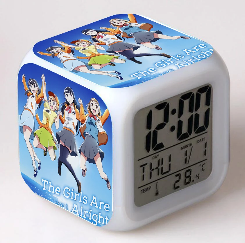

Anime A Place Further Than the Universe Cartoon LED 7 Color Digital Alarm Clocks Kids Night Light Bedroom Desk Clock