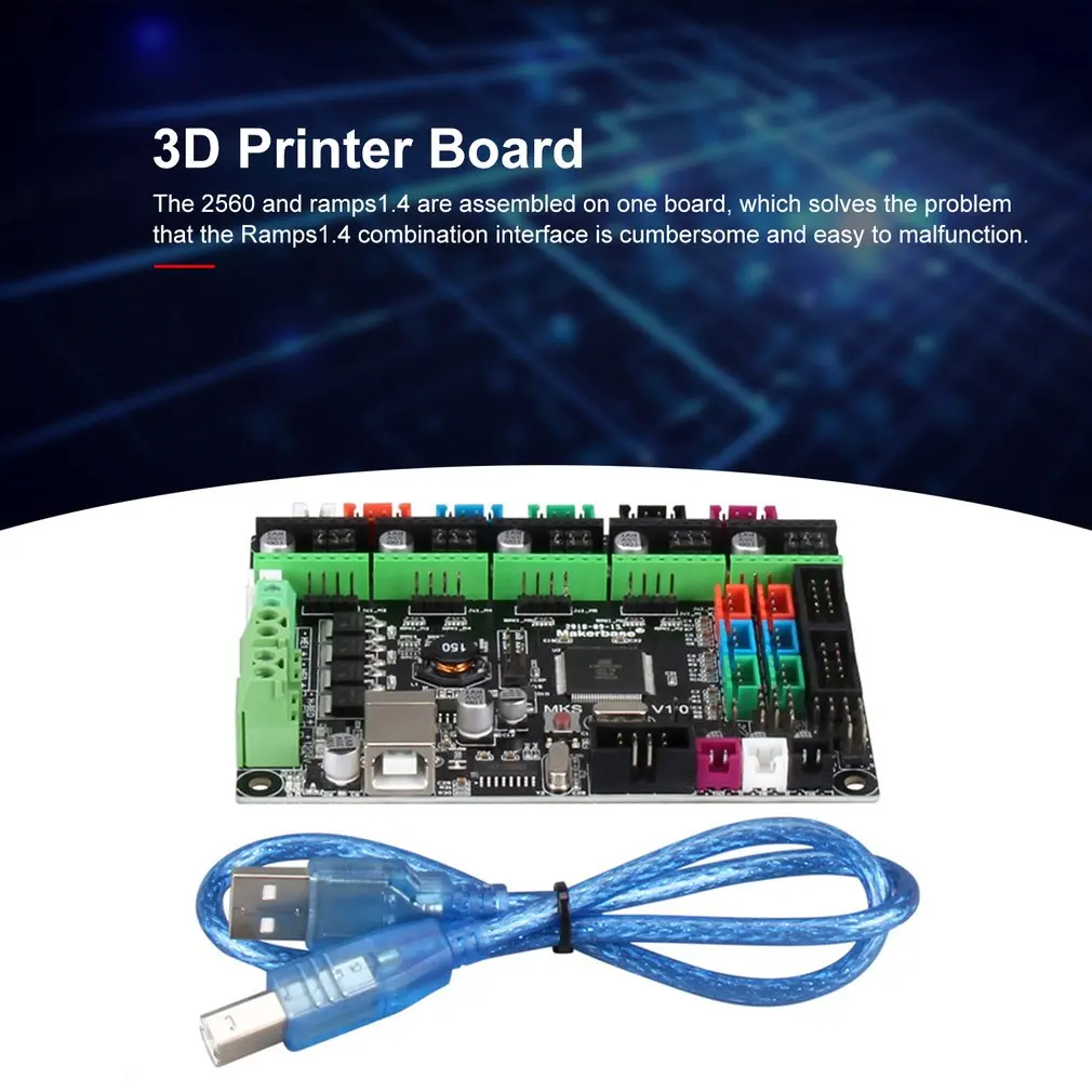 MKS GEN L V1.0 плата контроллера 3d принтер Материнская плата Совместимость Ramps& Marlin для 4988/DRV8825/TMC2100 драйвер