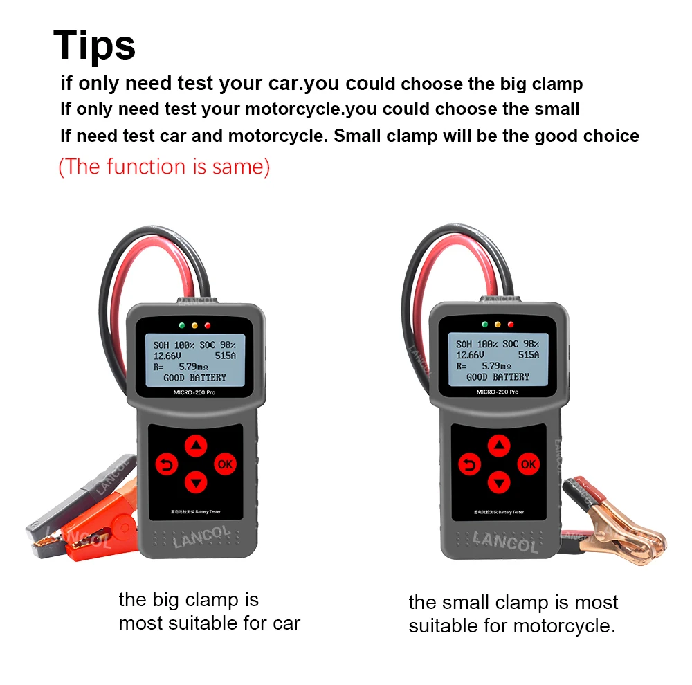 Lancol Micro200Pro Diagnostic Tool CaLancol Micro200 Pro 12V Car Battery Tester 40 to 2000CCA 12 Volt Battery Tools For The Car