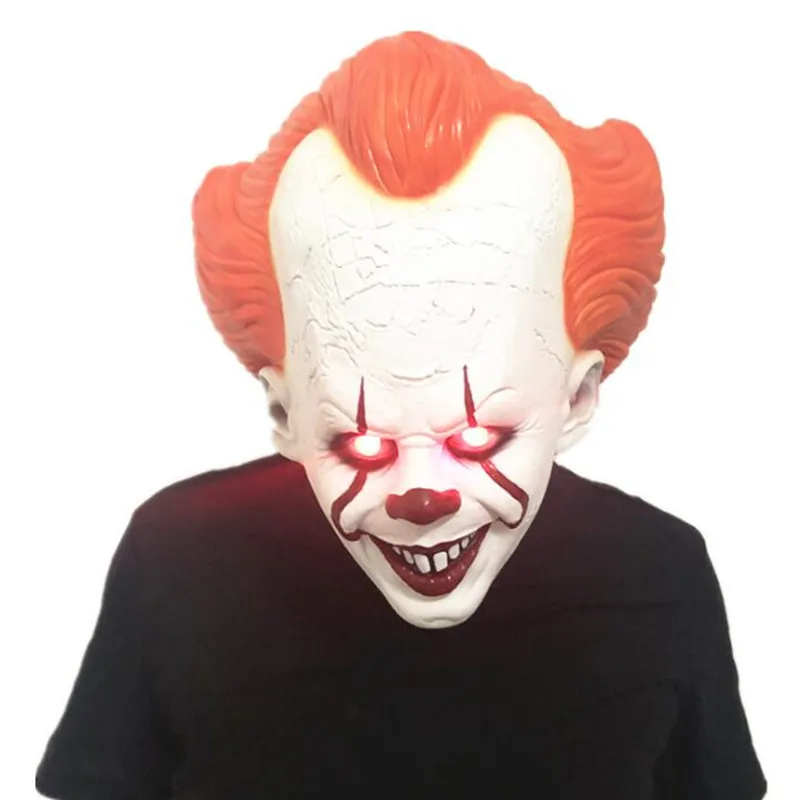 Pennywise маска клоуна Стивен Кинг Это латекс светодиодный маска ужаса принадлежности на хеллоуин для косплея - Цвет: LED MASK