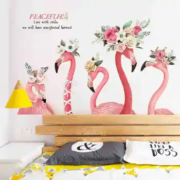 

Flamingo Wall Sticker for kids rooms Baby room Decorative Home Decor Bedroom Nursery Poster DIY Art Mural