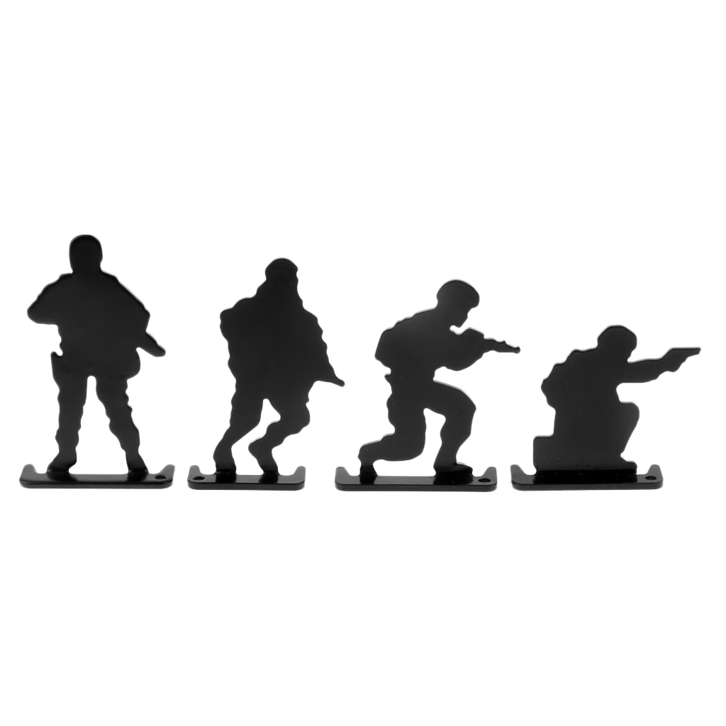 4pcs Metal Shooting Practice Targets Plinking Target Human-like Soldiers