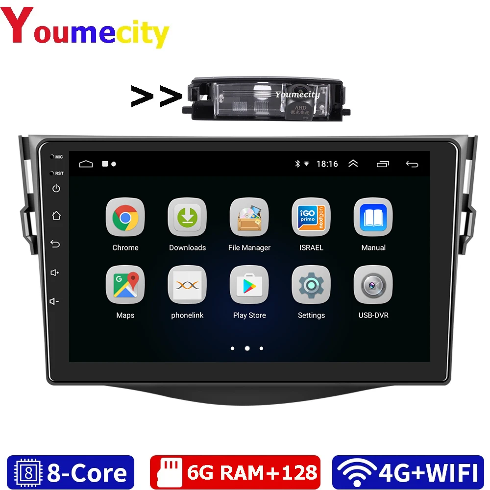 Автомобильный мультимедийный плеер 6 ГБ ОЗУ/восемь ядер/Android 10 0 DVD Gps для Toyota RAV4 2006