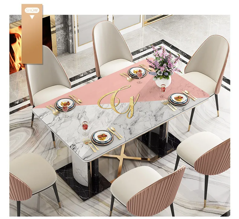 PVC Soft Glass Oilproof Waterproof Table Covers PVC Tablecloth Oil Tablecloth Glass Soft Cloth Home Textiles Almofadas Placemats