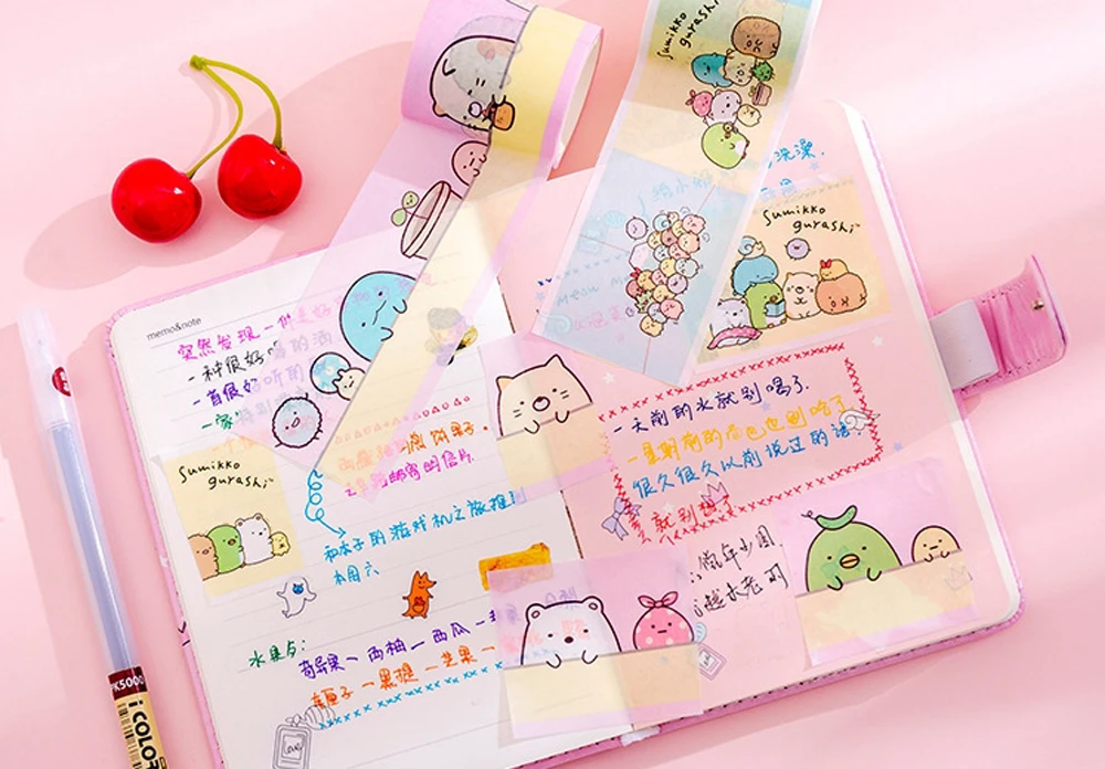 1 шт. милый бант Sumikko Gurashi супер лента Bullet Journal васи клейкая лента DIY Скрапбукинг наклейка этикетка Маскировка