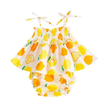 

Newborn Baby Girls Clothes Sleeveless Dress+PP Briefs 2PCS Outfits Set Striped Printed Cute Clothing Sets Summer Sunsuit 0-36M