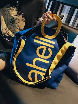 

Ins canvas bag chic lazy woman single shoulder Ulzzang Japanese students Korean version of harajuku simple and versatile